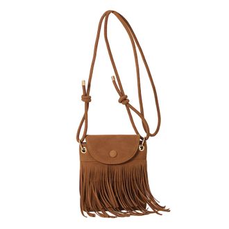 Generic Womens Fringe Crossbody Bag Fashion Casual Small Messenger Bag Hobo Crossbody Tassel Shoulder Bags PU Leather Cell Phone Wallet Purses (Brown)