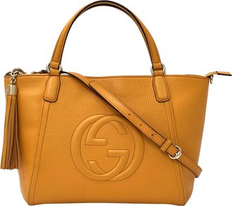 Gucci Orange Leather Handbag Shoulder Bag Tote Bag (Pre-Owned)