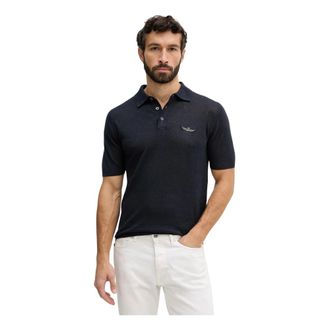 Aeronautica Polo in Lino - - Tops - Uomo - Blu - M
