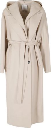 Sportmax Olmo Jas - Dames - Jas met riem - Beige - S - Wol - Jassen