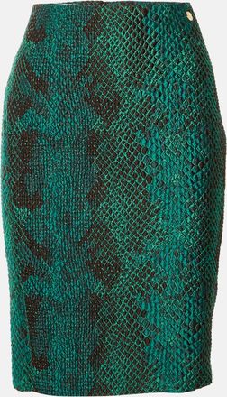 Versace Collection Green Textured Mini Skirt