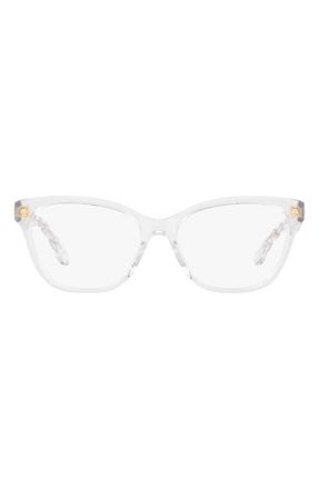 Tory Burch 53mm Rectangular Optical Glasses in Clear at Nordstrom