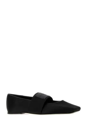 Givenchy Womens Black Satin Ballerinas Ballerine Flat Shoes