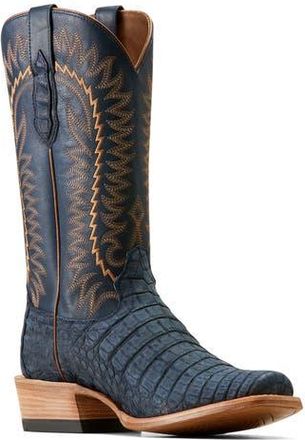 Ariat Futurity Finalist Genuine Caiman Leather Boot in Navy Sueded Caiman Belly at Nordstrom Rack, Size 8