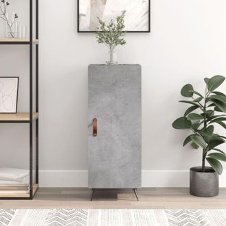vidaXL Vidaxl - Credenza Grigio Cemento 34,5x34x90 cm in Legno Multistrato