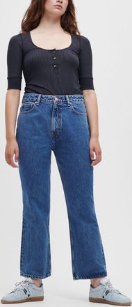 Ganni Blue Betzy Cropped Jeans - Size 26W/32L Cotton