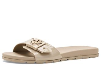 Tory Burch Mellow Buckle Slides Womens Sandals Stone Gray/Stone Gray : 11 M, Synthetic
