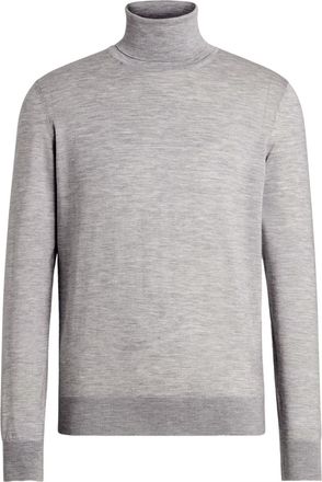 Ermenegildo Zegna Cashseta roll-neck jumper - men - Silk/Cashmere - 46 - Grey