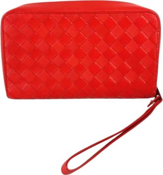 Bottega Veneta Pre-owned Leather clutches - Dames - Vintage Clutch - Rood - ONE Size - Leer - Vintage