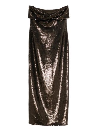 Roland Mouret sequin strapless dress - Marrone