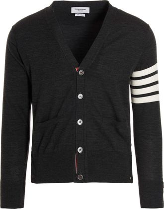 Thom Browne Gray Merino Wool Mens Cardigan