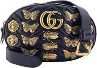 Gucci Pre-owned GG Marmont Belt Bag - Dames - Vintage Heuptassen - Zwart - ONE Size - Leer - Vintage