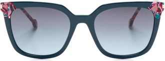 Carolina Herrera Zonnebril met vlinder montuur - Blauw