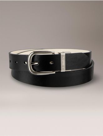 Calvin Klein Womens Reversible Smooth Belt - Black - XS