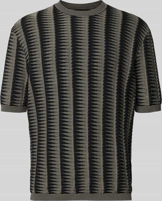 Emporio Armani T-Shirt in Strick-Optik in Marine, Gr&ouml;&szlig;e XXL