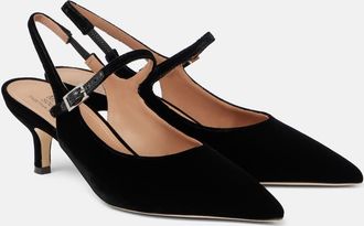 Malone Souliers Karla 45 velvet slingback pumps