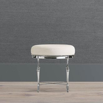 Frontgate Cade Swivel Vanity Stool - Matte Champagne - Frontgate