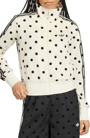adidas Originals Firebird Polka Dot Satin Track Jacket in Owhite at Nordstrom, Size Xx-Large