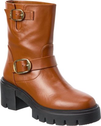 Stuart Weitzman Soho Leather Moto Bootie