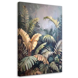Feeby Cuadro En Lienzo Hojas De Palmera Y Platanero Selva 70x100