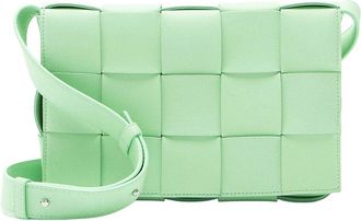 Bottega Veneta Green Lambskin Cassette Crossbody (Authentic Pre-Loved)