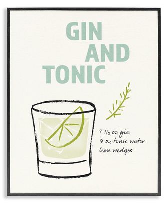 Stupell Industries Gin & Tonic Recipe Framed Giclee Art