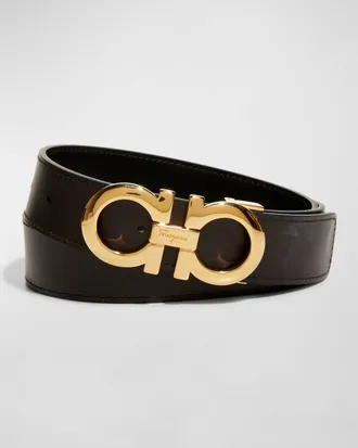 Ferragamo Men & apos;s Reversible Double-Gancini Leather Belt