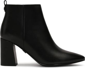 Kazar Zwarte laarzen met comfortabele paalhak - Dames - Laarzen met Hak - Zwart - 41 EU - Leer - Schoenen
