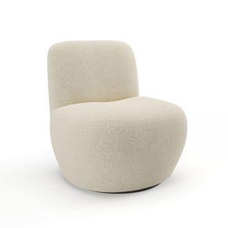 Sia Home Sill&oacute;n giratorio de sal&oacute;n tejido rizo beige