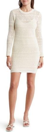 Rag & Bone Renee Long Sleeve Crochet Minidress in Ivory at Nordstrom Rack, Size Medium