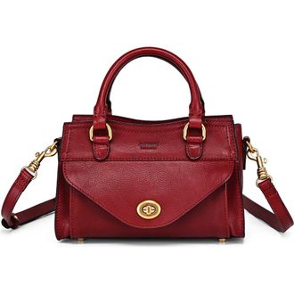 OLD TREND Lockwood Genuine Leather Compact Structured Satchel in Maroon at Nordstrom