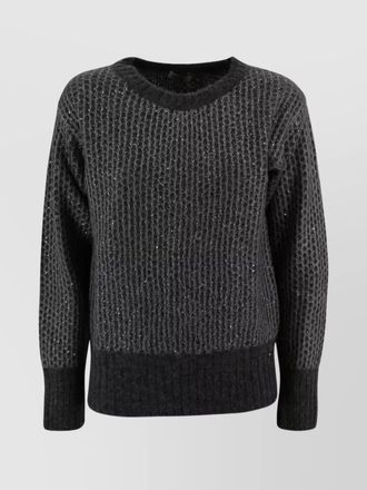 Herno alpaca-blend fine-knit sequin crew-neck jumper