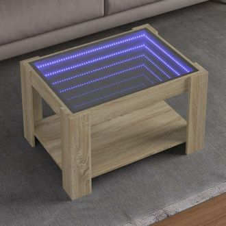 vidaXL Tavolino Salotto con led Rovere Sonoma 73x53x45 cm Multistrato - Vidaxl