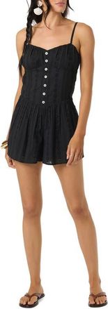 O'Neill Olive Cotton Romper in Black at Nordstrom, Size Xx-Large