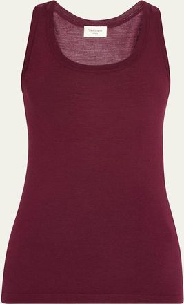 Saint Laurent U-Neck Silk Tank Top