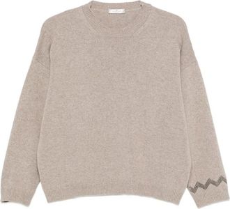 PANICALE Bead-embellished Drop-shoulder Sweater