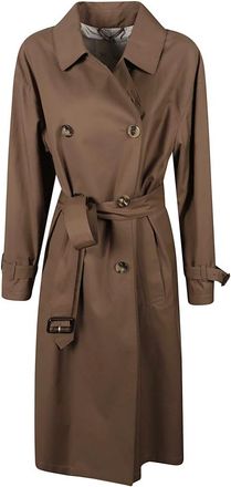 Max Mara Antonia Riemen Trenchcoat - Dames - Trenchcoats - Bruin - XS - Katoen - Jassen