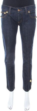 Philipp Plein Philipp Plein Limited Edition Indigo Denim Rockstud Embellished Fitted Jeans