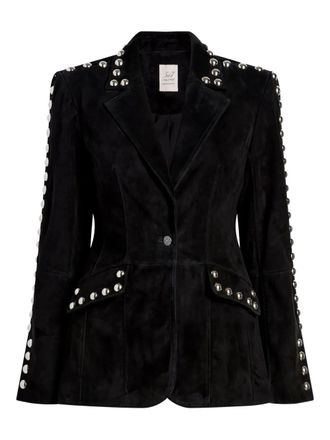 Cinq à Sept Milly studded suede jacket - Black