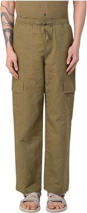 Colmar Broeken, Heren, Groen, XL, Linnen, Beige Linnen Cargo Broek met Koord