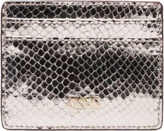 Frances Valentine Snakeskin Embossed Metallic Leather Card Case in Silver at Nordstrom