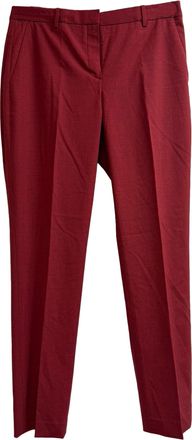 Theory Straight-Leg Trousers in Burgundy Wool