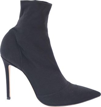 Gianvito Rossi Pre-owned Womens Elite Stretch-Knit Sock Boots in Black Viscose - Size EU 38