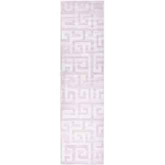 Beliani Runner Rug Beige Fabric 80 x 300 cm Modern Geometric Pattern Hallway For Underfloor Heating Anti-Slip Bottom BEYDAG