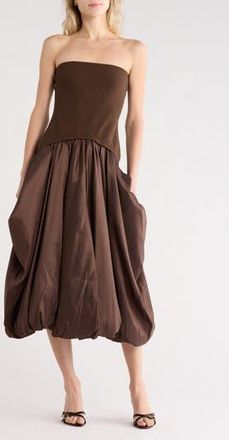 SIMKHAI Izzy Midi Dress in Cocoa at Nordstrom Rack, Size Large