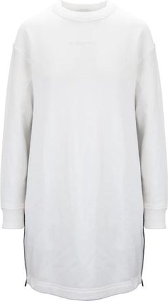 Burberry Sweaterjurk met ritssluiting en iconische details - Dames - Korte kleedjes - Wit - XS - Katoen - Kleedjes