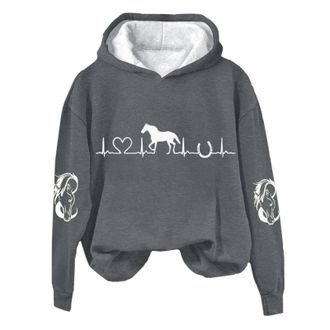 Generic My Orders Placed Recently By Me Ladies Sweatshirts And Hoodies Womens Horse Heartbeat Horse Lover Casual Hoodie Casual Long Sleeve Sweatshirt Soft Dea