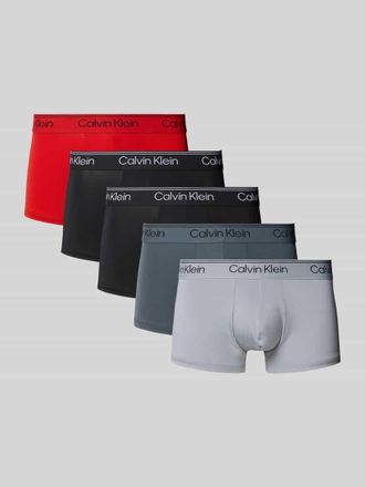 Calvin Klein Underwear Trunks mit elastischem Logo-Bund im 5er-Pack in Hellgrau, Größe M