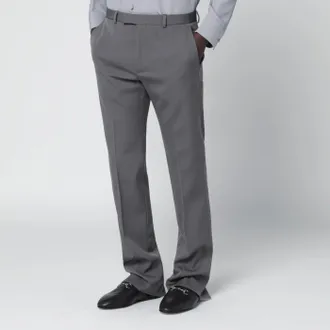 Gucci Grey wool satin trousers
