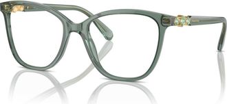 Swarovski 52mm Square optical glasses in Green at Nordstrom